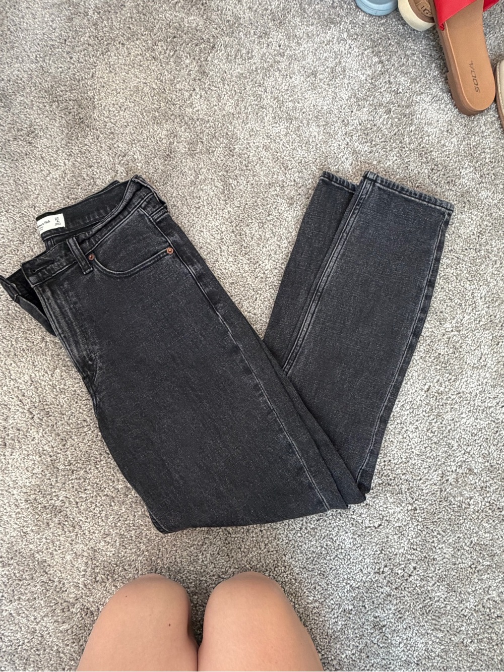 Abercrombie & Fitch Black Washed Skinny High-Rise Jeans